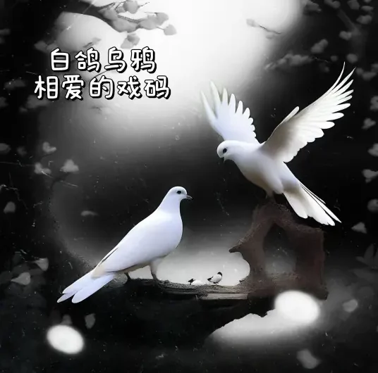 The Scene of White Dave and Crow Falling in Love白鸽乌鸦相爱的戏码(Bai Ge Wu Ya Xiang Ai De Xi Ma) By Pan Cheng潘成(皮卡潘)